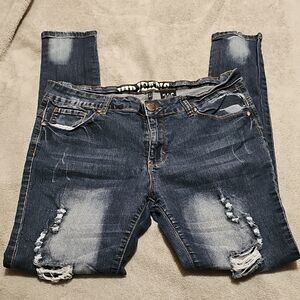 VIP‎ Midnight Blue Ripped Skinny Jeans